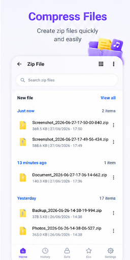 Another view of FileZipper: Extract & Compress